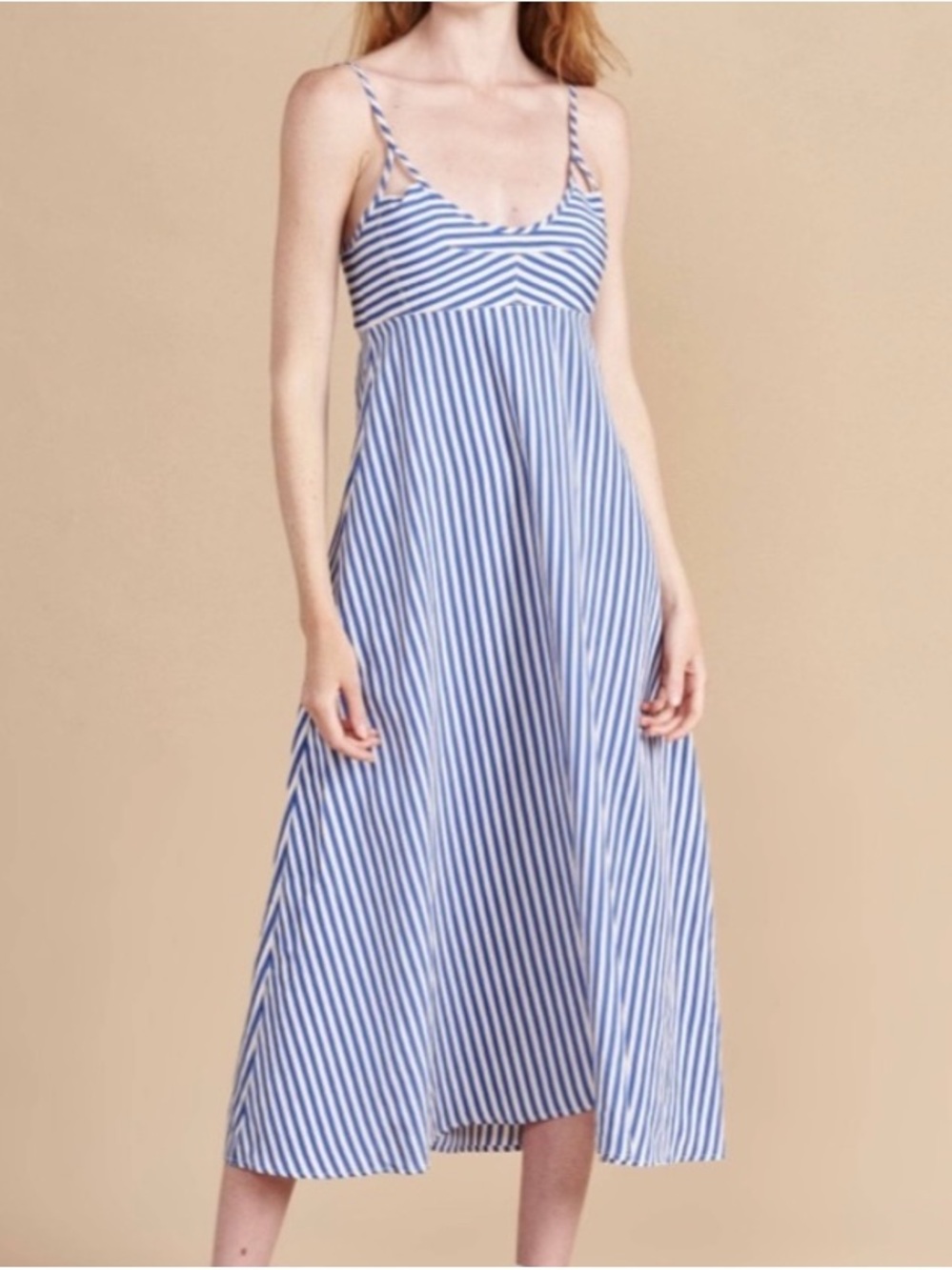 La Ligne Portia Striped Midi Dress
